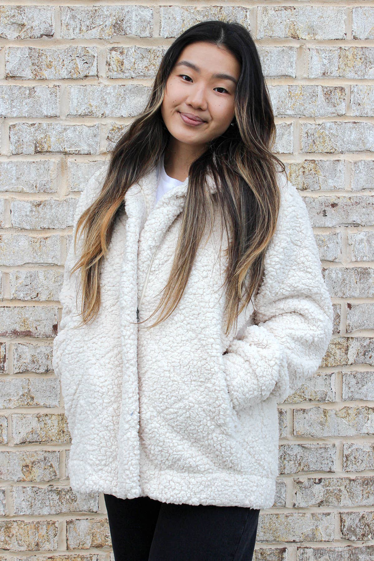 Candie Diamond Sherpa Jacket w/ Full Zip