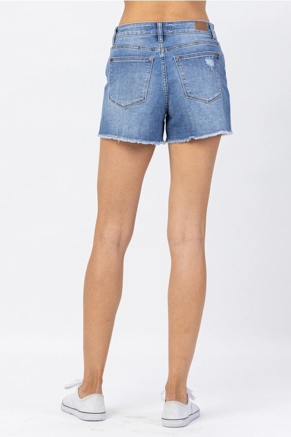 Judy Blue Hi Waist Distressed Shorts