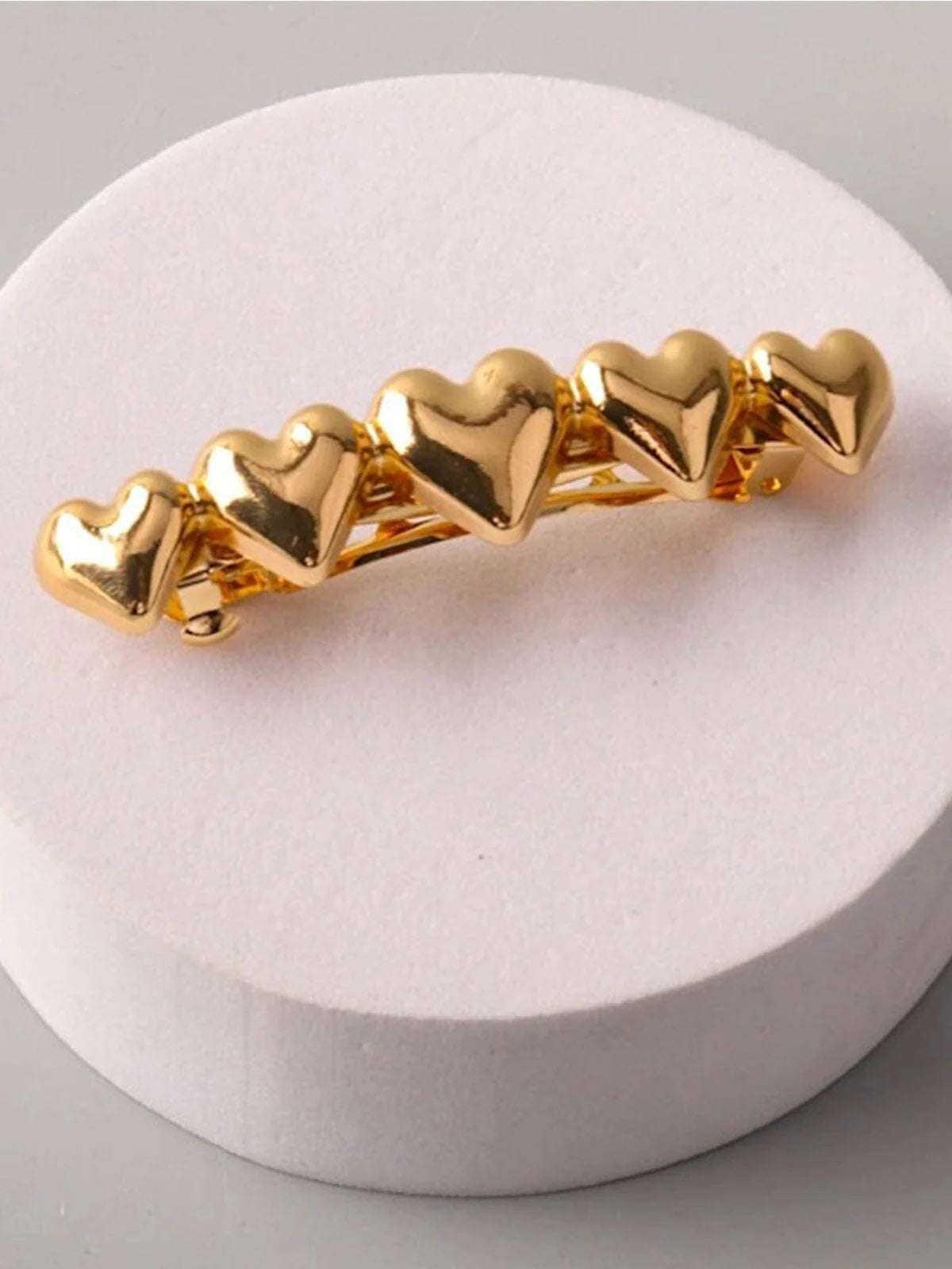 Fashion Gold and Silver Heart Hair Clips