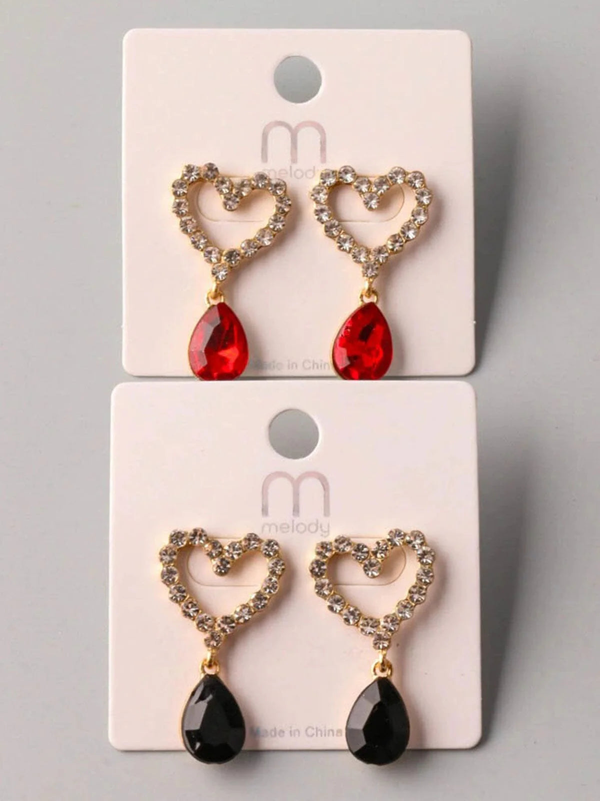 Fashion Assorted Heart Tear Drop Hanging Earrings