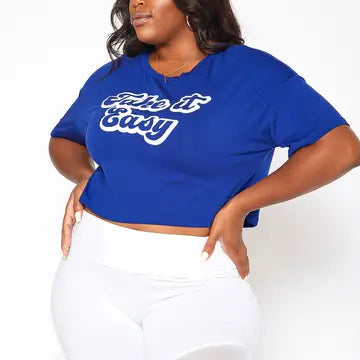 Plus Size Women's Printed Crop Top