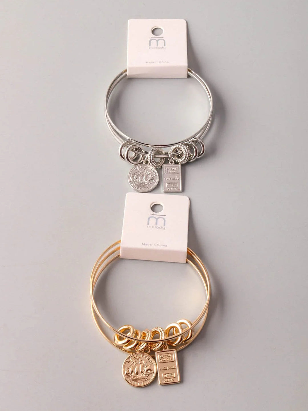 Fashion Gold and Silver Charm Bracelet