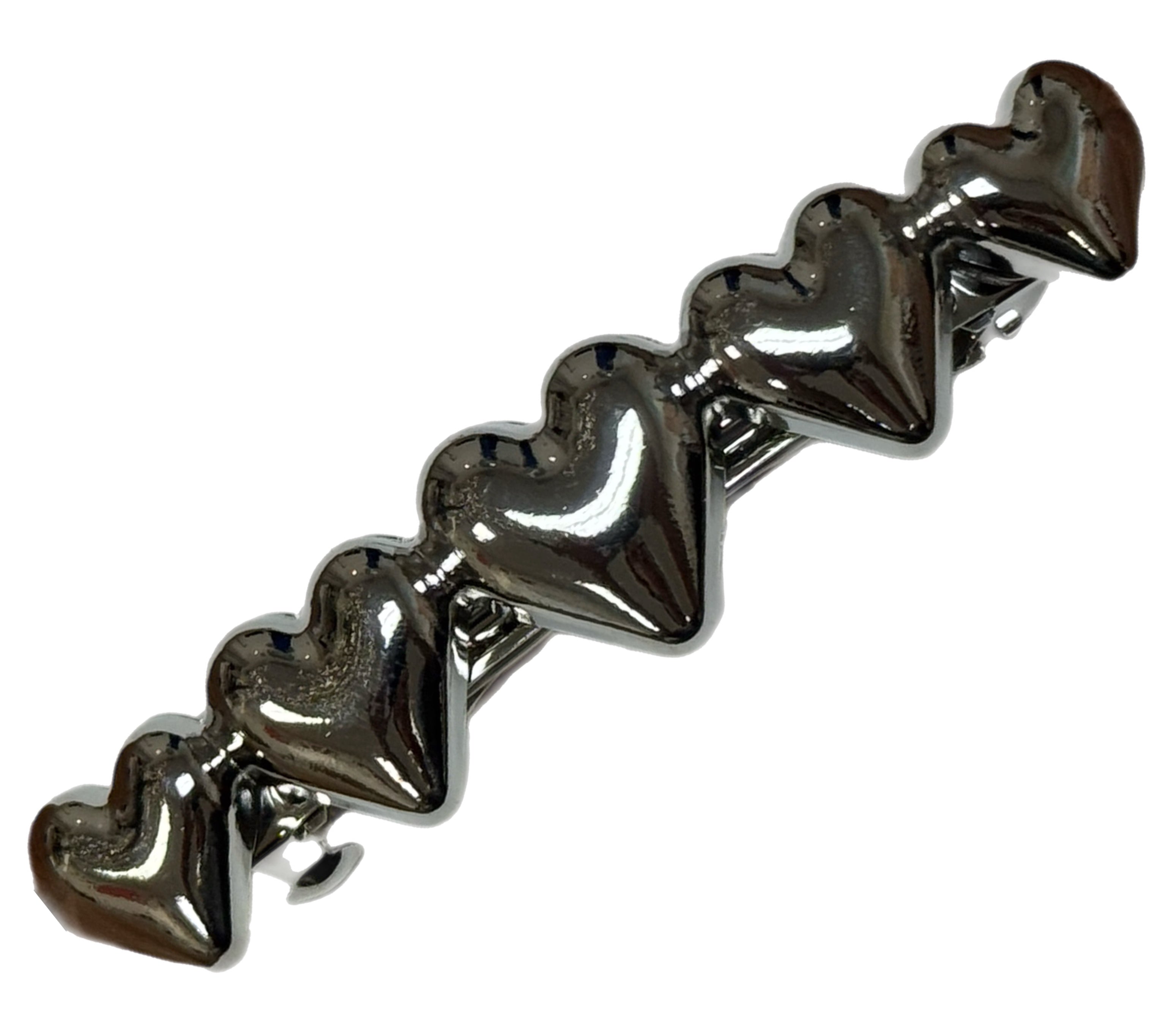 Fashion Gold and Silver Heart Hair Clips