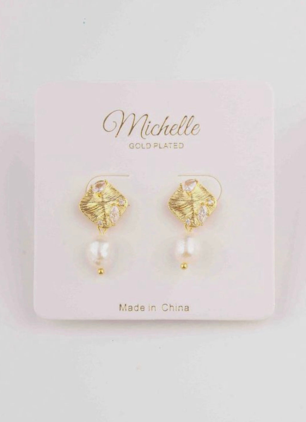 Fashion Gold Plated Pearl Earrings