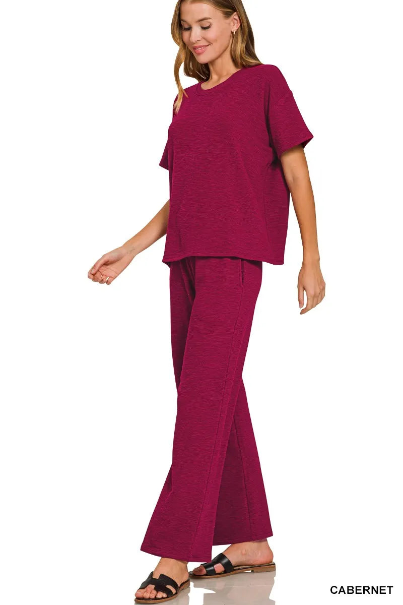 Short Sleeve Top and Pant Set