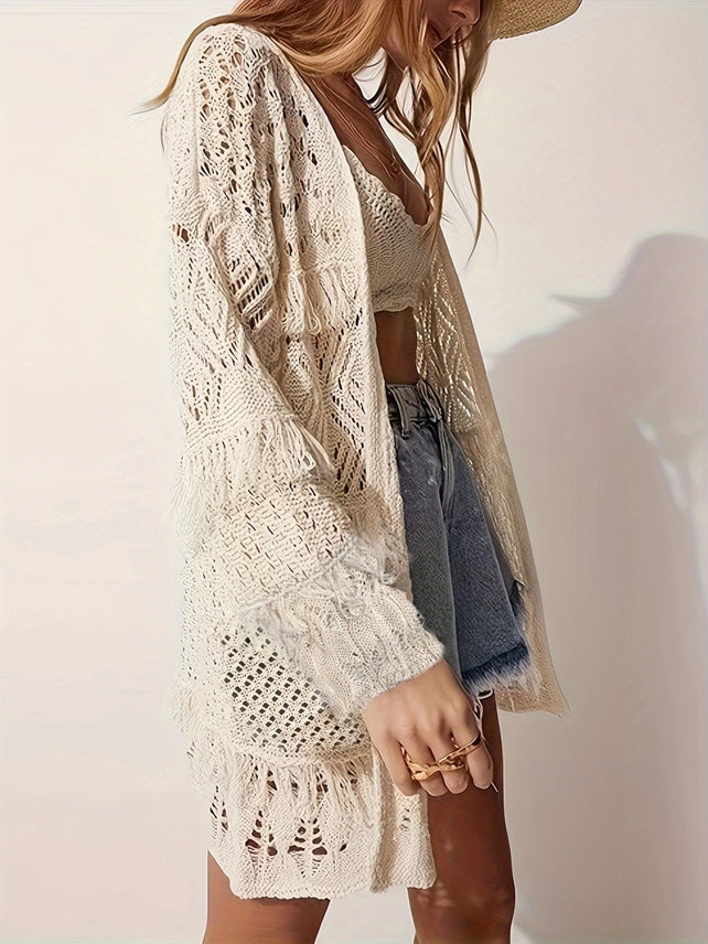 Cardigan Long Sleeved Loose Knit Top