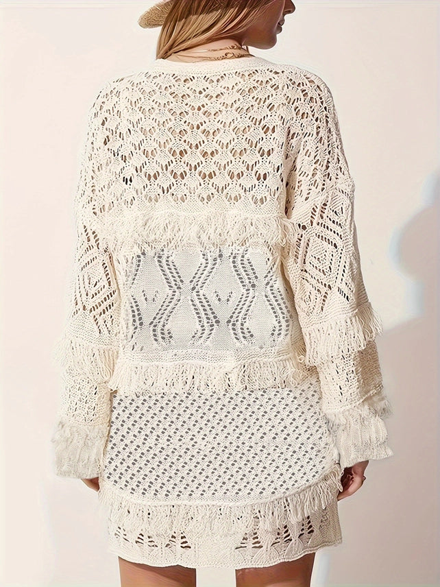 Cardigan Long Sleeved Loose Knit Top