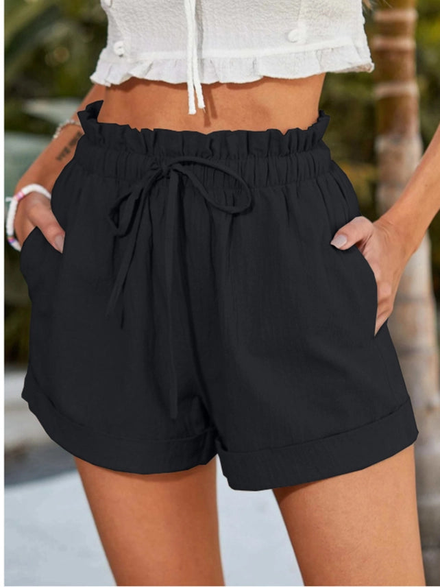 Black Color Loose Casual Fashion Shorts